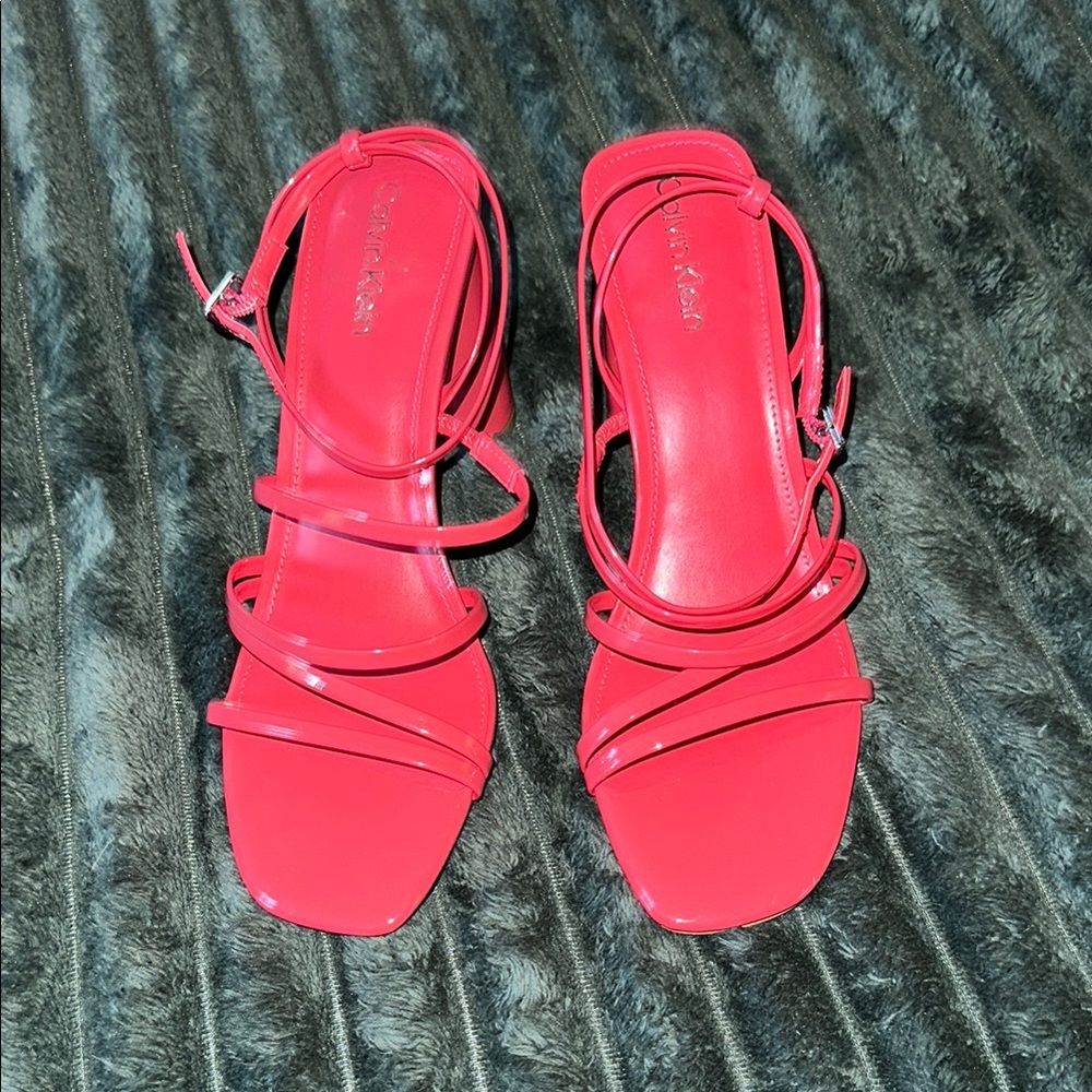 Hot pink Calvin Klein strappy heels NWOT